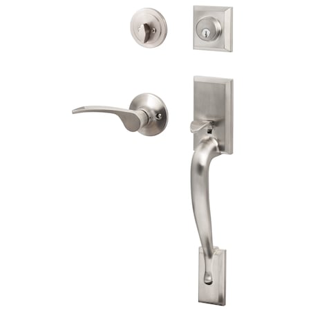 Sure-Loc Hardware Sure-Loc Hardware Madison Handleset, Grade 2, Edge Handleset Trim Lever, Satin Nickel MA507-G2-EG LH 15